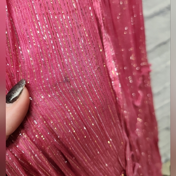 NWT Raga Zella Lurex Empire Maxi Dress - Color Magenta No Size Tag Ptp 17" - Picture 6 of 15